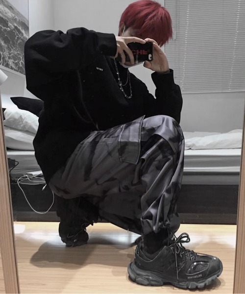 カーゴパンツ A'GEM/9 × .kom NOVESSEノベセル A'GEM/9 × .kom『NOVESSEL/ノベセル』総柄ワイドカーゴパンツ
