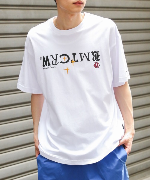 【ROMANTIC CROWN】24SS★リバース ロゴ Tシャツ ROMANTIC CROWN tシャツ 「UNISEX」ROMANTIC CROWN／リバース