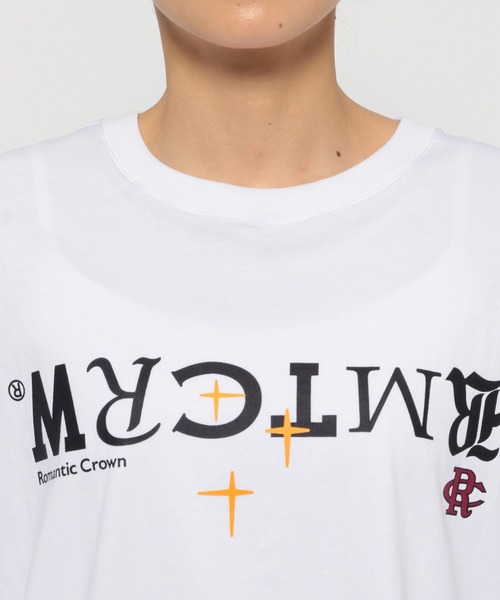 【ROMANTIC CROWN】24SS★リバース ロゴ Tシャツ ROMANTIC CROWN tシャツ 「UNISEX」ROMANTIC CROWN／リバース