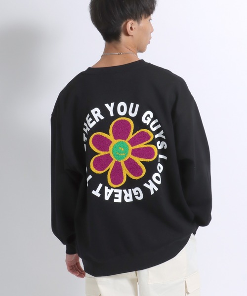 トレーナー スウェット PIGMENT DYE FLOWER LOGO SWEAT レディース メンズ kaoyorinakami トレーナー スウェット flower logo sweat
