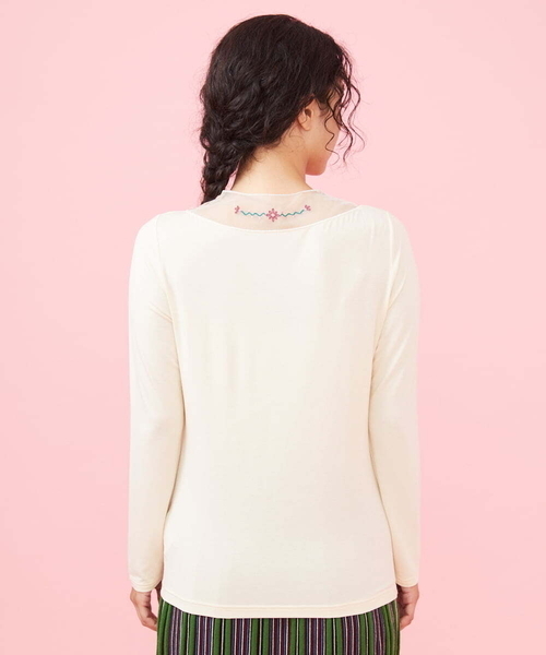 Jocomomola tシャツ レーヨンベア天 チュールドッキング