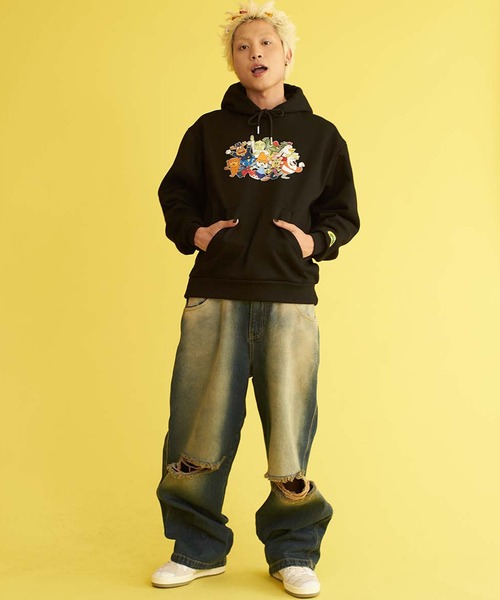 tシャツ 「PaRappa the Rapper/パラッパラッパー」パラッパオールスタープリントパーカー 長袖 レディース メンズ SILVER BULLET tシャツ 「PaRappa the Rapper/パラッパラッパー