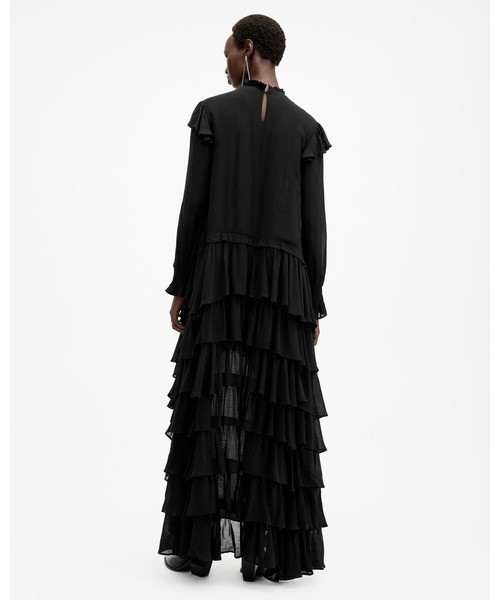 ワンピース ALLSAINTS（オールセインツ） ワンピース CAVARLY LONG SLEEVE RUFFLE