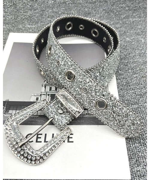 ASH＆DIAMONDS ラインストーン ベルト バックル ストラップ ゴールド ASH＆DIAMONDS ラインストーン ベルト バックル ストラップ ゴールド