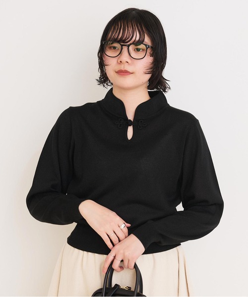 ニット セーター llic yarn 華釦プルオーバー レディース