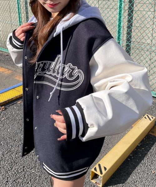 レディース　スタジャン COACH】【アウター】コーチ『レザー切替スタジャン sizeXS