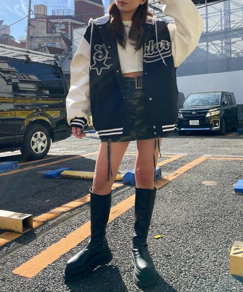 WEGO スタジャン WEGO/フード付ビッグスタジャン レディース