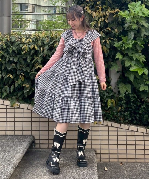 WITH YOU CHECKワンピース　リボン Candy Stripper Candy Stripper ワンピース TINY RIBBON CHECK ドレス