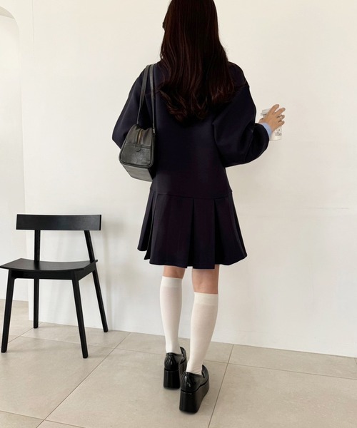 ドッキングプリーツミニワンピース one after another NICE CLAUP ワンピース ドッキングプリーツ