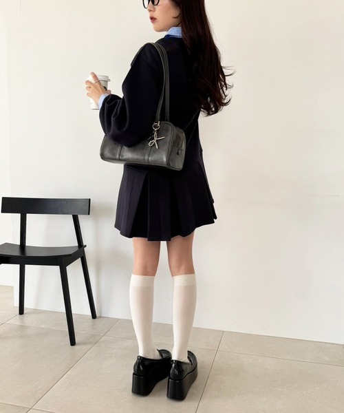 NICE CLAUP ドッキングプリーツミニワンピース ネイビー one after another NICE CLAUP ワンピース ドッキングプリーツ