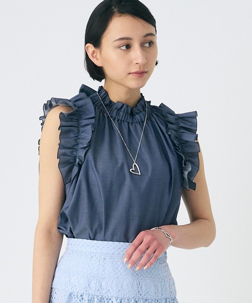 「ANAYI」 ノースリーブブラウス 38 ダークインディゴブルー レディース ANAYI 「ANAYI」 ノースリーブブラウス 38 ダークインディゴ
