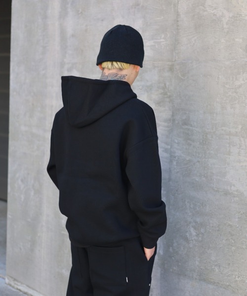 ATMARK ブラック フルジップパーカー L ATMARK パーカー 「2サイズ展開 / UNISEX グラフィティロゴ スプレー