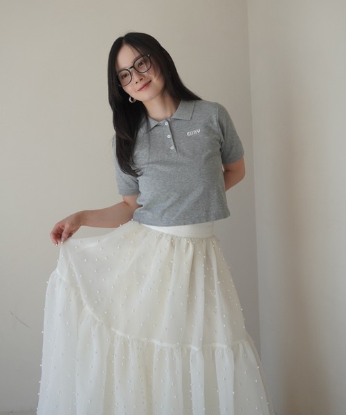 eimy istoire ポロシャツ ポロ ロゴカットポロトップス