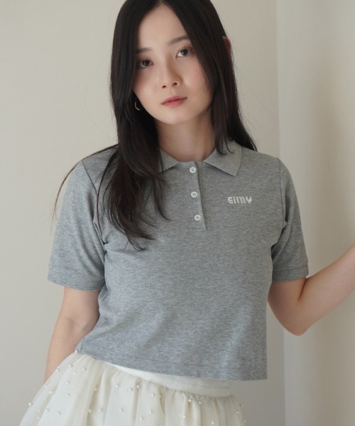 eimy istoire ポロシャツ ポロ ロゴカットポロトップス