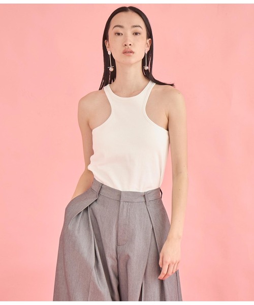 タンクトップ ノースリーブ カップ付きアメスリトップ / American Sleeve Top With Cup レディース AS KNOW タンクトップ ノースリーブ ○カップ付きアメスリタンク