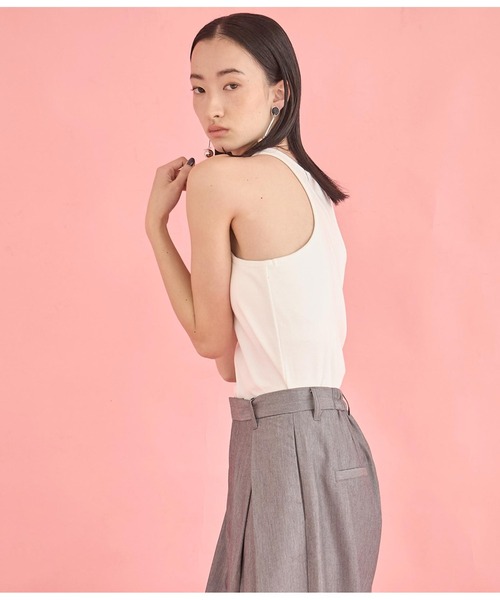 タンクトップ ノースリーブ カップ付きアメスリトップ / American Sleeve Top With Cup レディース AS KNOW タンクトップ ノースリーブ ○カップ付きアメスリタンク