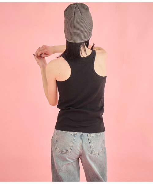 エミ タンクトップ ノースリーブ アメスリ トップス レディース Fサイズ ブラック emmi wellness&oneness ENVYM タンクトップ ノースリーブ アメスリタンクトップ