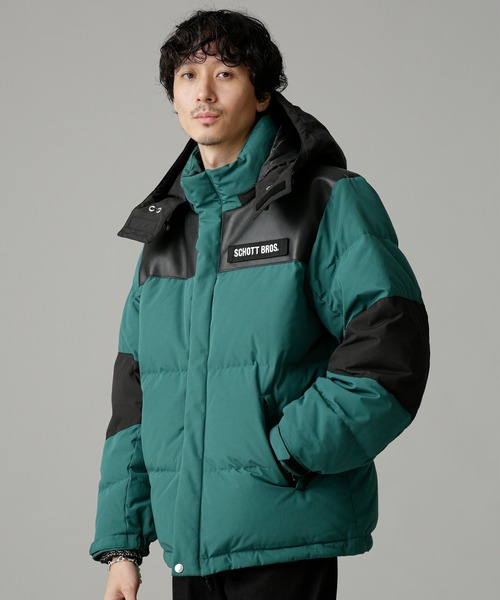■Schott N.Y.C ショット ダウンジャケット XL 30525k02 Schott N.Y.C（ショット） 「schott」 ダウンジャケット L グリーン