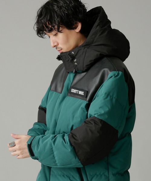Schott N.Y.C（ショット） 「schott」 ダウンジャケット L グリーン