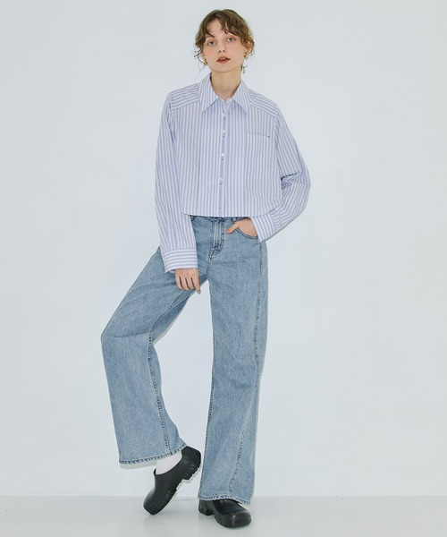 PUBLIC TOKYO ブラウス シャツ バックケープクロップドシャツ