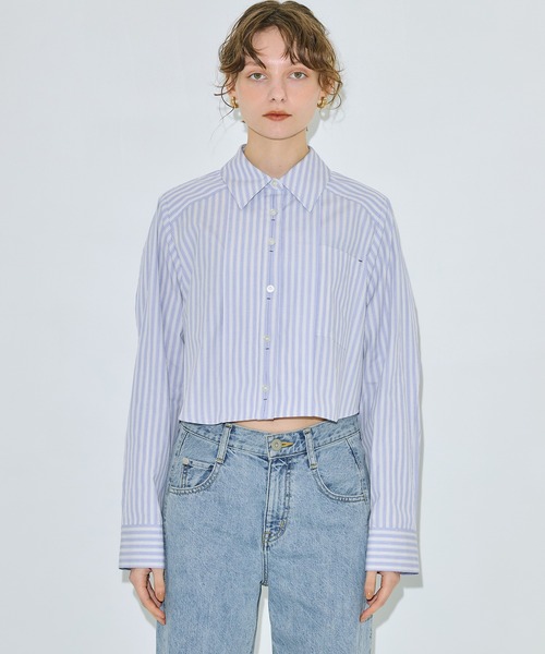 PUBLIC TOKYO ブラウス シャツ バックケープクロップドシャツ