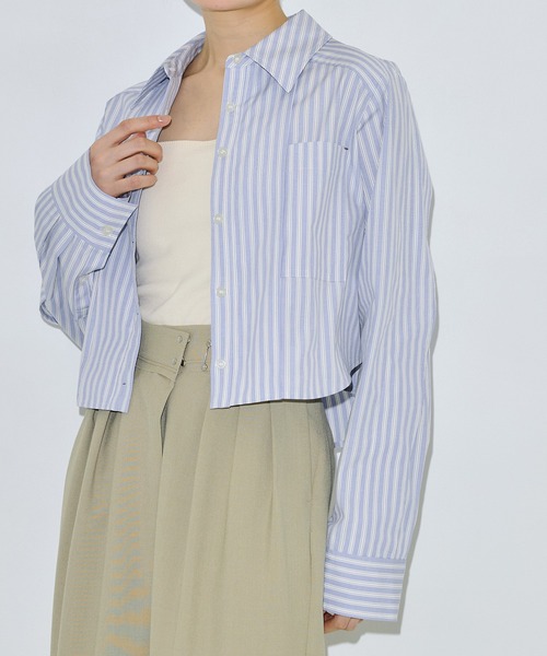 PUBLIC TOKYO ブラウス シャツ バックケープクロップドシャツ