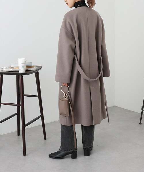 「COLONY 2139」 ノーカラーコート MEDIUM ブラック レディース_画像4