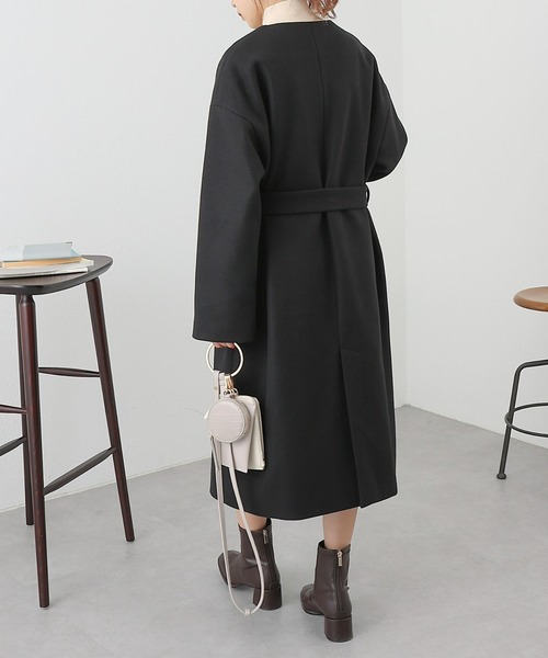 「COLONY 2139」 ノーカラーコート MEDIUM ブラック レディース_画像7