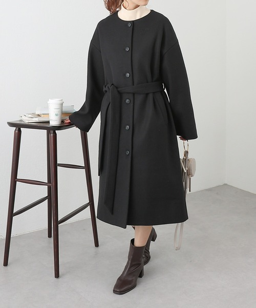 「COLONY 2139」 ノーカラーコート MEDIUM ブラック レディース_画像8