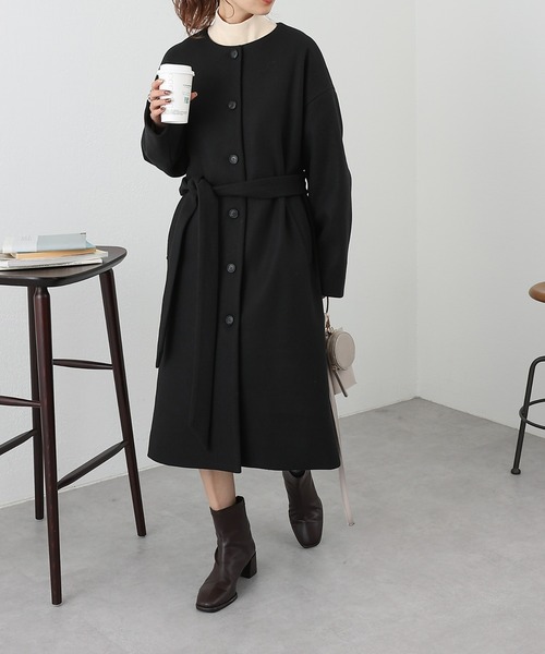 「COLONY 2139」 ノーカラーコート MEDIUM ブラック レディース_画像9