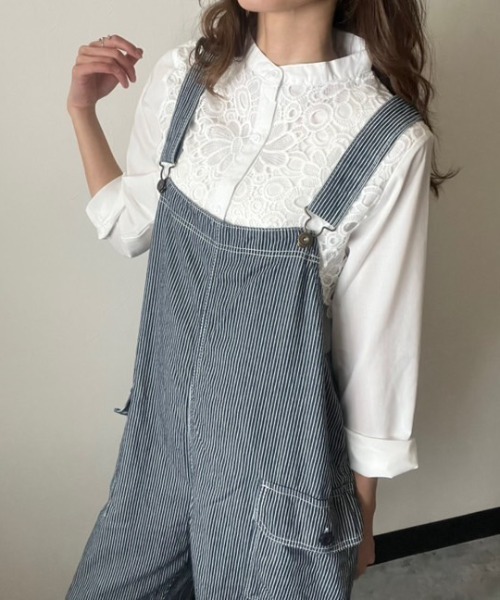 deux amour ブラウス シャツ 胸元レースシャツ レディース : ZOZOTOWN