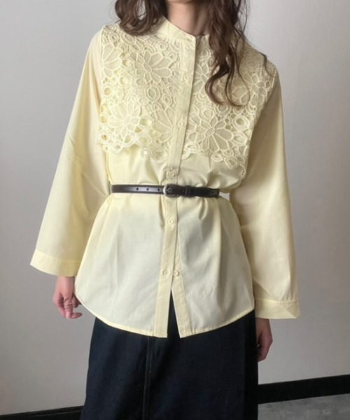ブラウス シャツ レーススリーブブラウス レディース TONAL ブラウス シャツ ケミカルレーススリーブブラウス