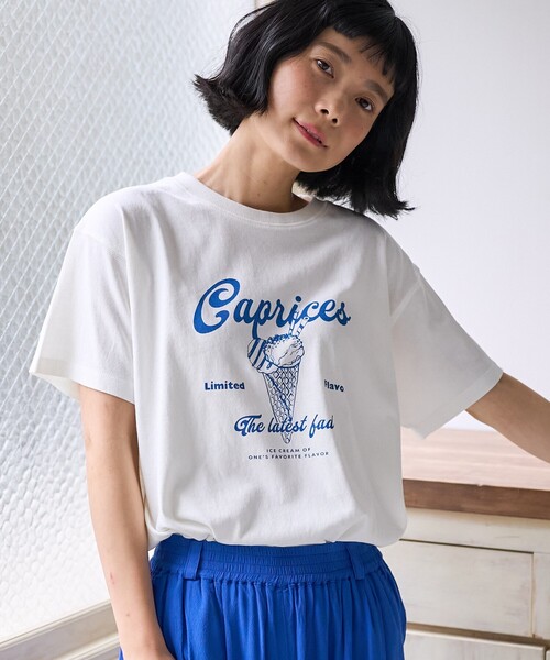 ICECREAM グラフィックプリント Tシャツ Lサイズ 青 FREAK'S STORE tシャツ ICE CREAM Tシャツ/アイスクリームT
