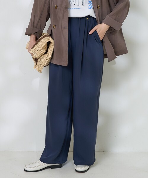 FREAK’S STOREパンツスーツ　ネイビー金ボタン FREAK'S STORE スラックス パンツ 「接触冷感/UVカット」機能