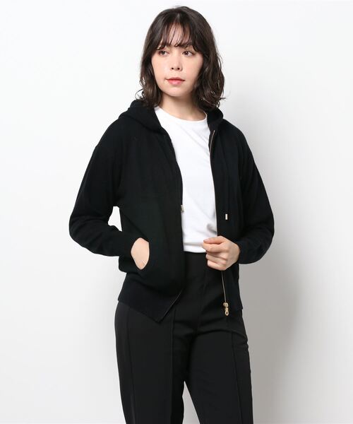 「BLUE LABEL CRESTBRIDGE」 ニットパーカー 38 ベージュ レディース_画像2