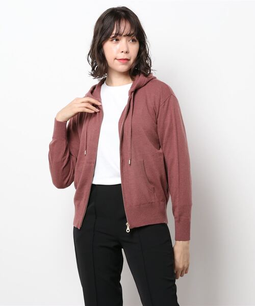 「BLUE LABEL CRESTBRIDGE」 ニットパーカー 38 ベージュ レディース_画像3
