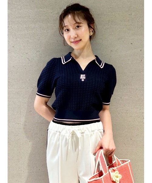 MARY QUANT LILY BROWN ポロニットプルオーバー　ポロシャツ LILY BROWN×MARY QUANT】ポロニットプルオーバー｜Yahoo!フリマ