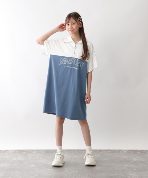 GLOBAL WORK ワンピース フローズンTシャツ/ZIPワンピース