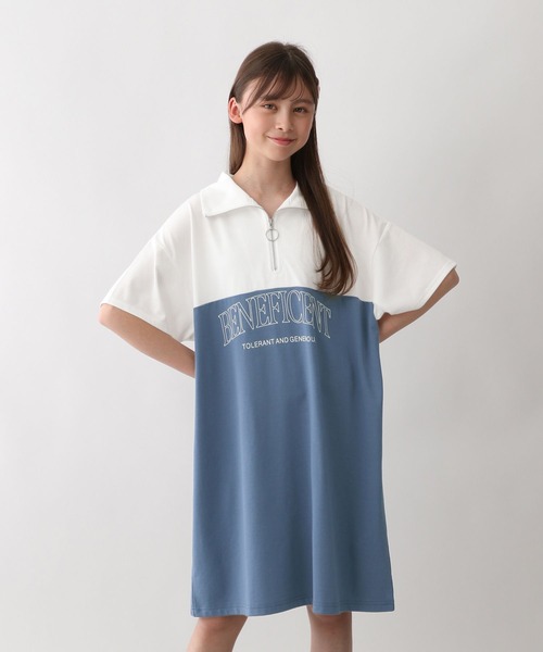 GLOBAL WORK ワンピース フローズンTシャツ/ZIPワンピース