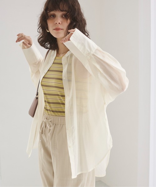 ANGIE タンクトップ ノースリーブ カップ付き マルチボーダー タンク