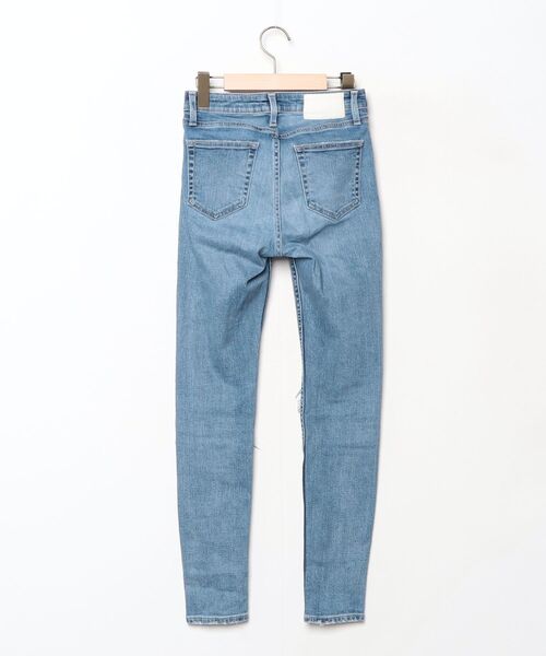 [GYDA] повреждение обработка Denim брюки SMALL голубой женский 