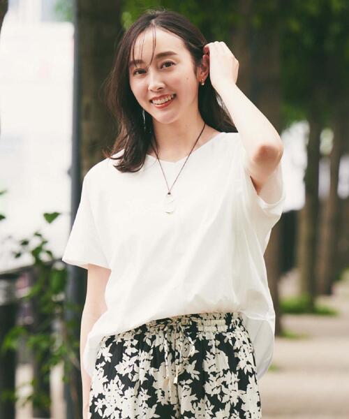tシャツ 「接触冷感/洗える」Vネックコットンプルオーバー レディース