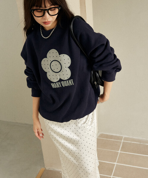 MARY QUANT ブラック スウェットPUBLUX PUBLUX トレーナー スウェット MARY QUANT × PUBLUX/マリー