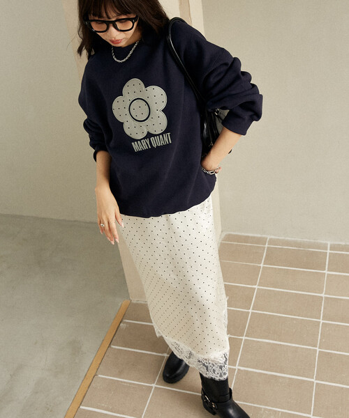 新品未使用タグ付☆MARY QUANT × PUBLUXレースロゴスウェット PUBLUX