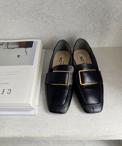 LE TALON レザースクエアメタルバックルローファー レザースクエアメタルバックルローファー（ローファー）｜LE TALON（ル