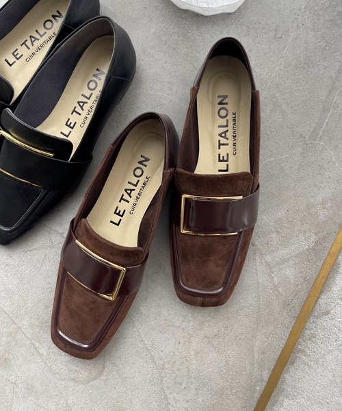 美品　ルタロン　レザーメタルモチーフローファー　ブラウン　牛革　日本製 追加》レザーメタルモチーフローファー（ローファー）｜LE TALON（ル