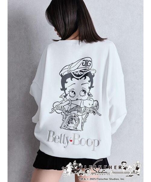 トレーナー スウェット BETTY×GYDA GLITTER embroideryプルオーバー レディース