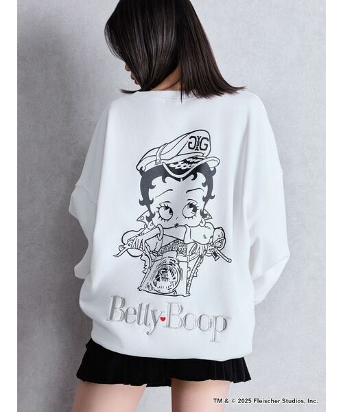 Betty Boop b-girl風ビッグプリント スウェット 男女兼用サイズ BETTY BOOP トレーナー スウェット BETTY×GYDA GLITTER