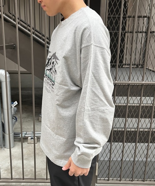 「BROKEN BASE」 長袖Tシャツ MEDIUM 杢グレー メンズ