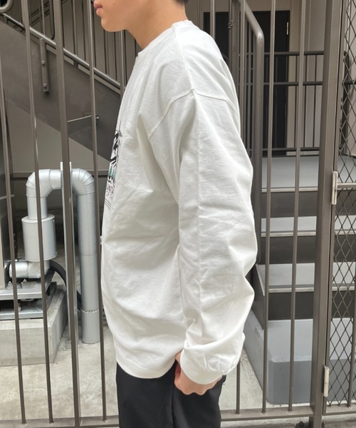 「BROKEN BASE」 長袖Tシャツ MEDIUM 杢グレー メンズ